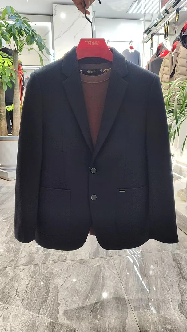 西服高端羊毛加厚黑色