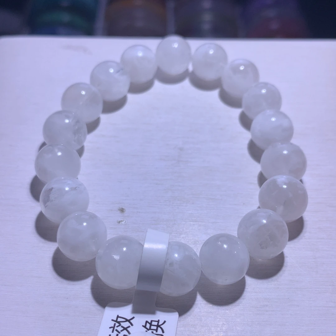 水晶手串银S925镶嵌雪花幽灵11.4m