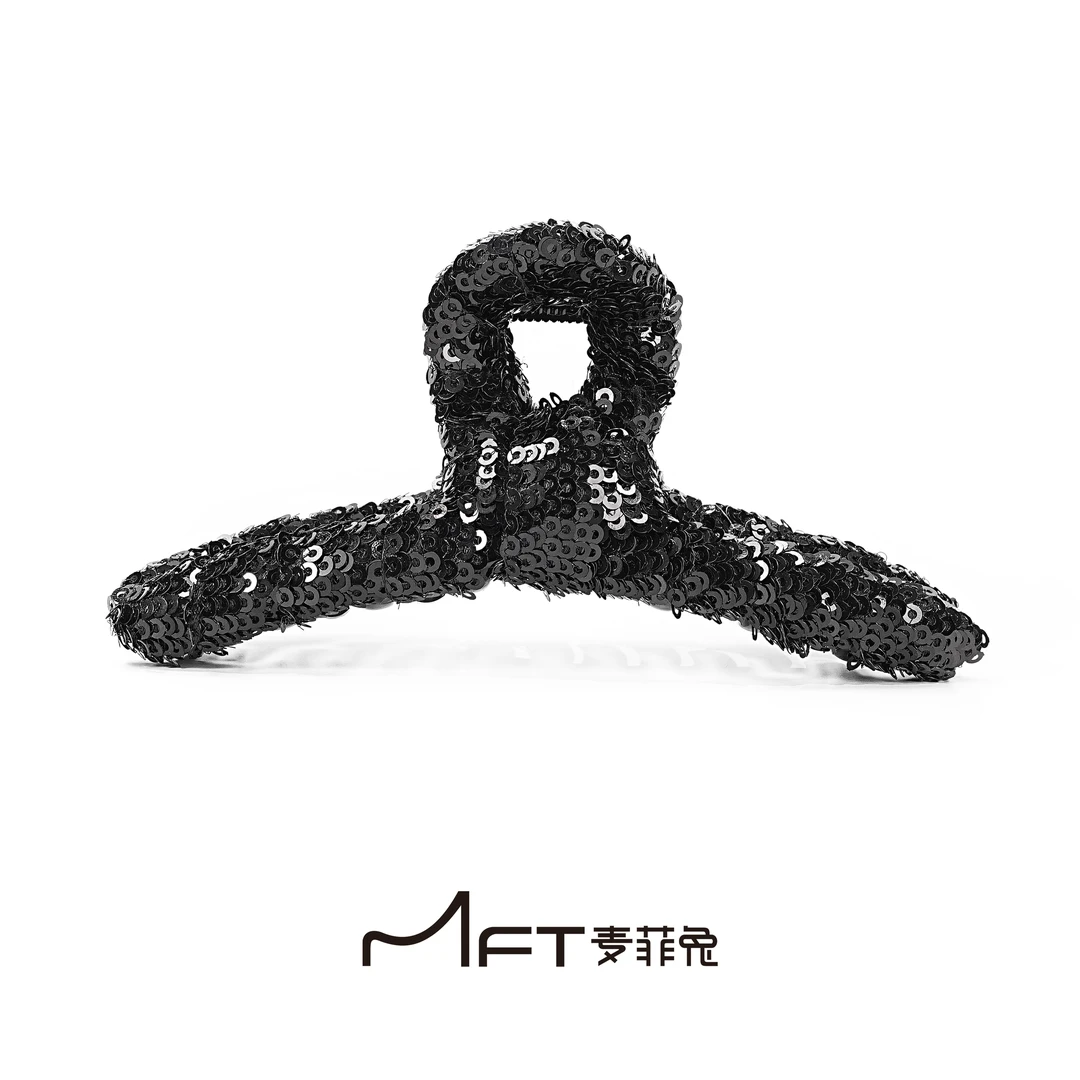 光之韵抓夹黑色复古百搭亮片鲨鱼夹扎发盘发夹发饰气质百搭发夹