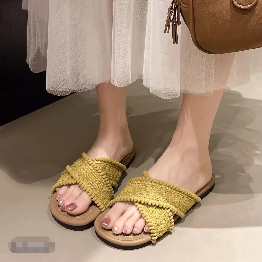 502平底拖鞋女外穿百搭交叉款拖鞋