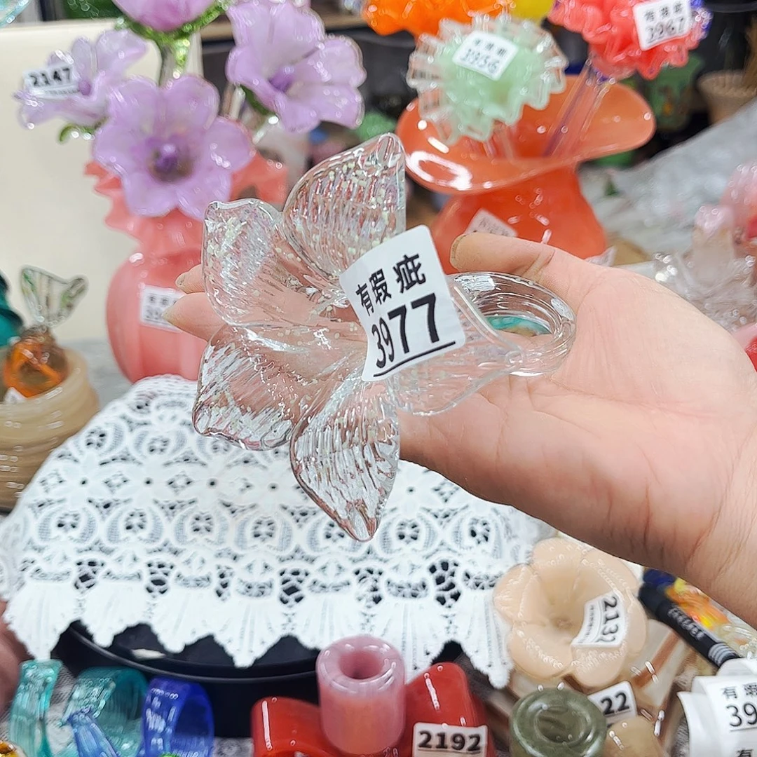 3977夜光台花 瑕家悦琉璃工艺品