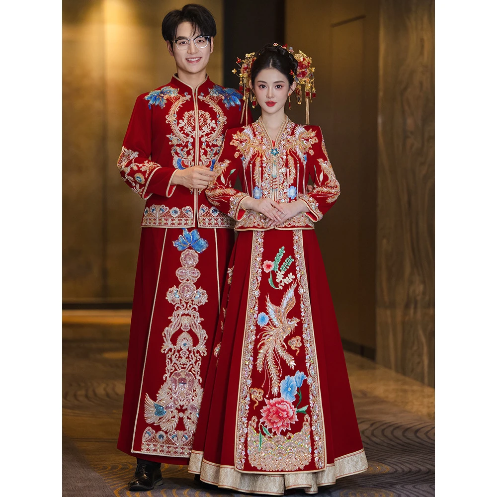 秀禾服新娘2025新款结婚中式礼服修身龙凤褂秀和服女嫁衣