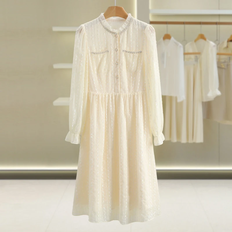 F038-【依】小清新圆领修身纯色百搭连衣裙#WYL55L039