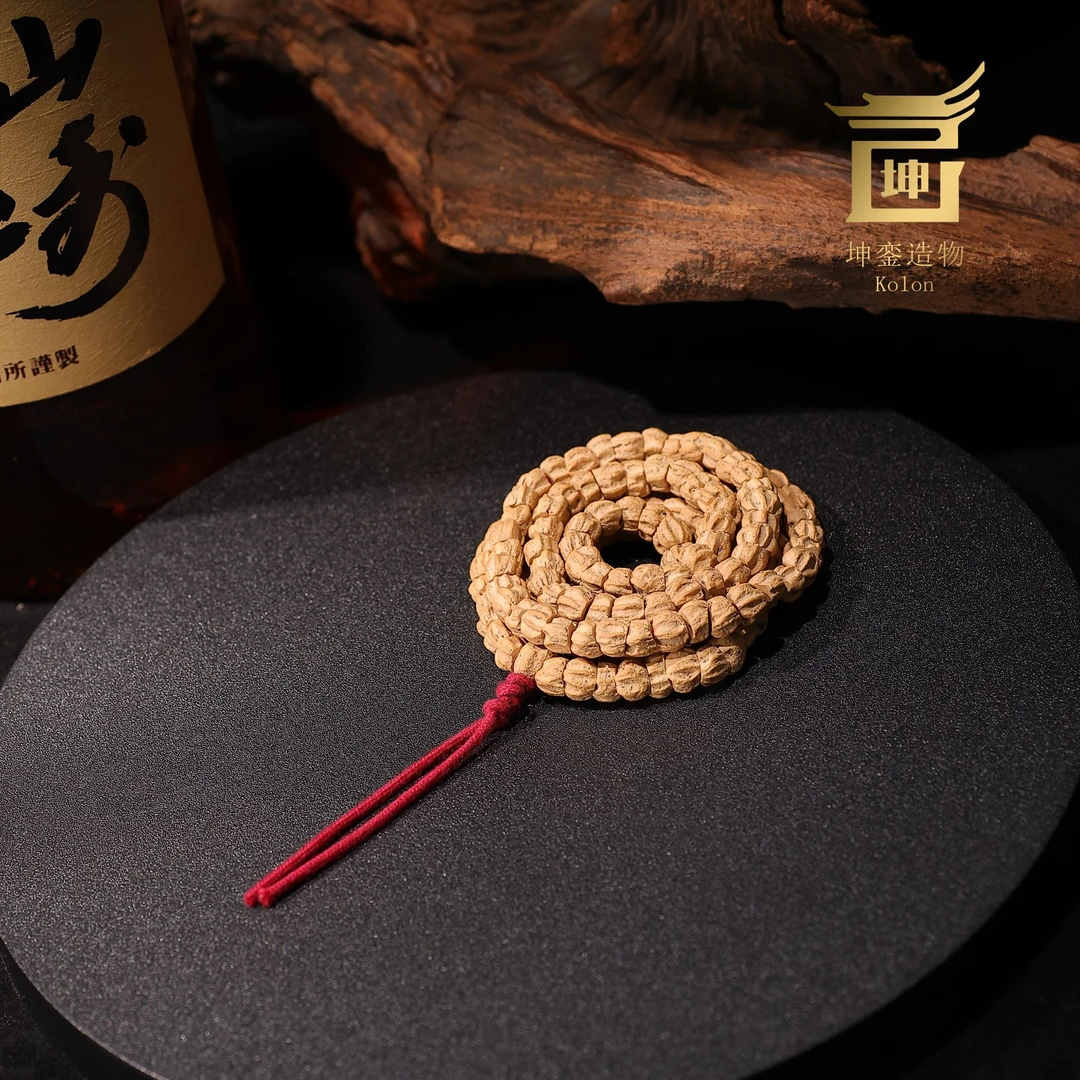 【坤銮造物】K9玄峰 热振柏香籽长串108深坑多棱大肠6+mm