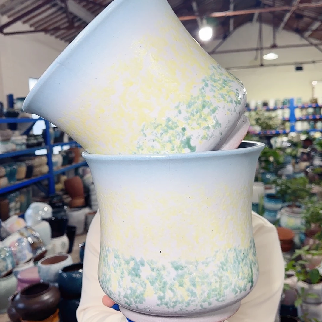 紫砂花盆高20口22