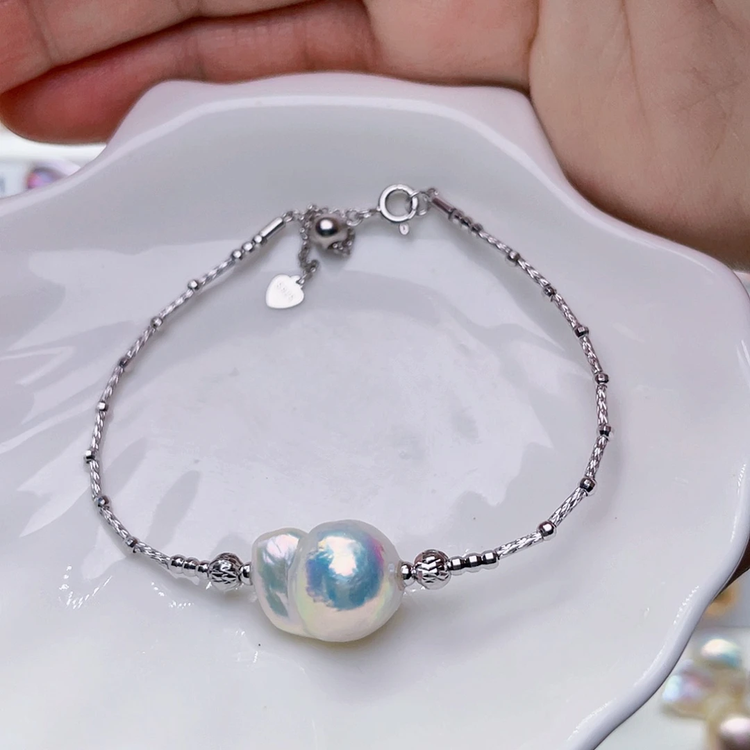 淡水珍珠手链银S925镶嵌