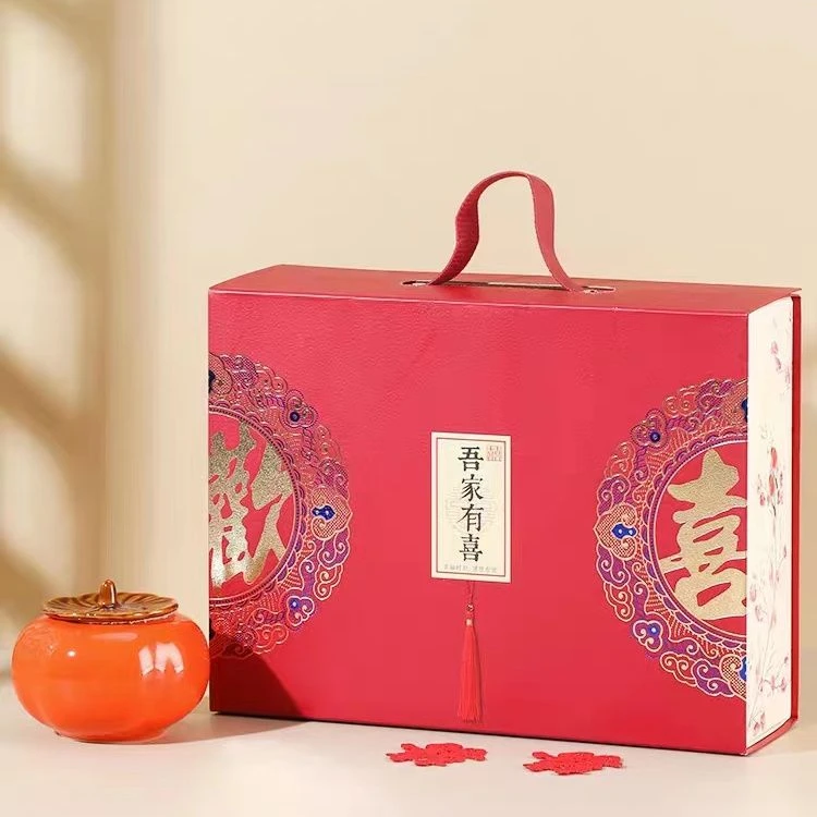 新款中式结婚喜糖礼盒婚礼订婚乔迁过寿生日诞生手提伴手礼品空盒