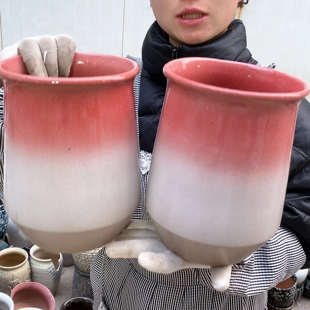 紫砂花盆瑕疵口16高21