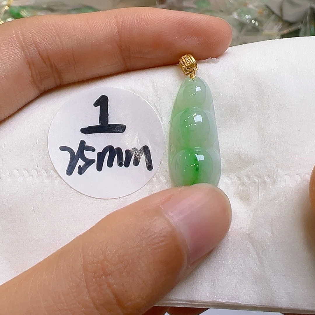 翡翠18K金镶嵌吊坠(不含链)翡翠