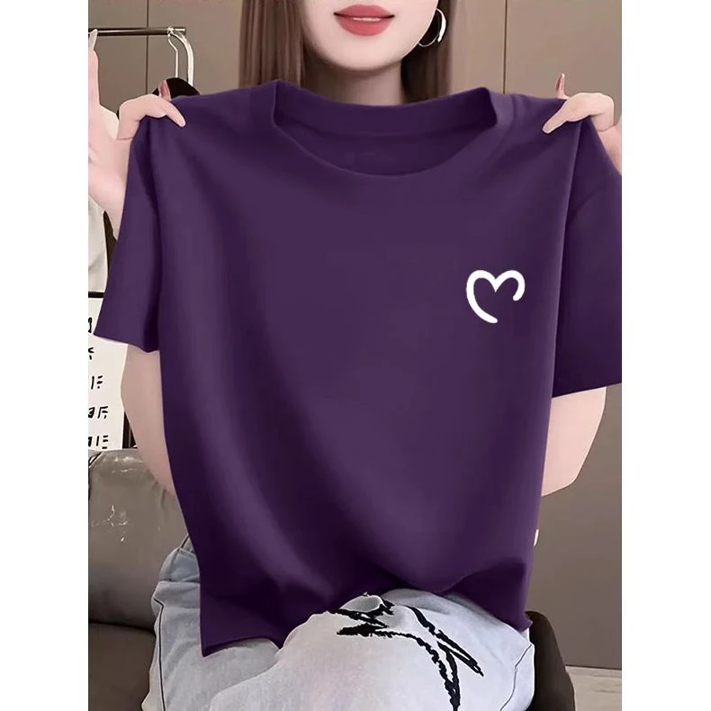 短袖T恤女夏季韩版潮宽松正肩圆领半袖女士体恤洋气爆款百搭上衣