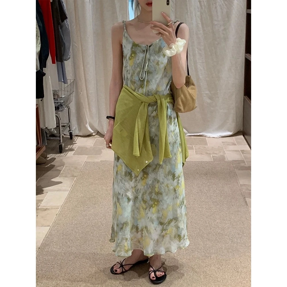 新款时尚百搭简约气质吊带裙25W604