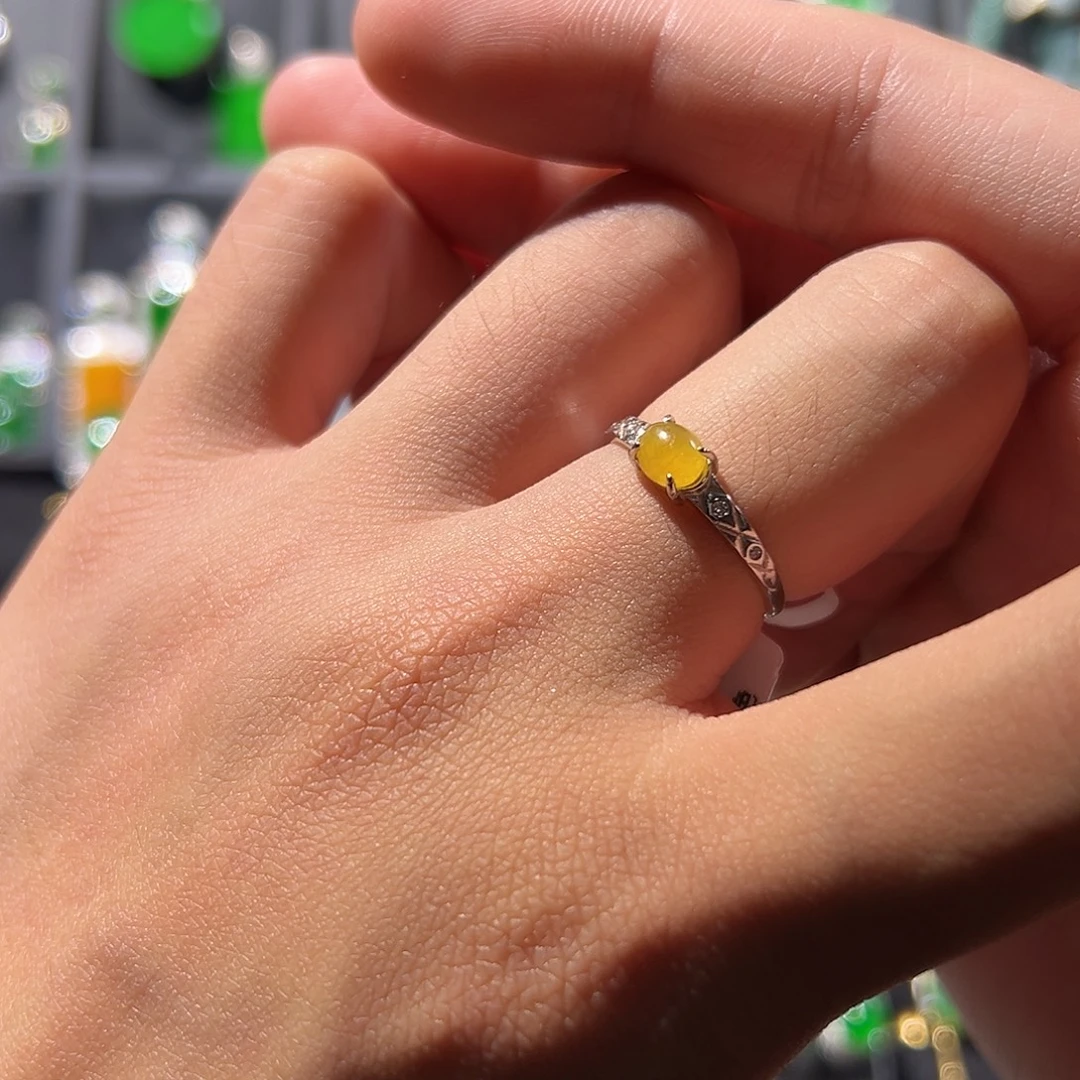 翡翠银S925镶嵌戒指