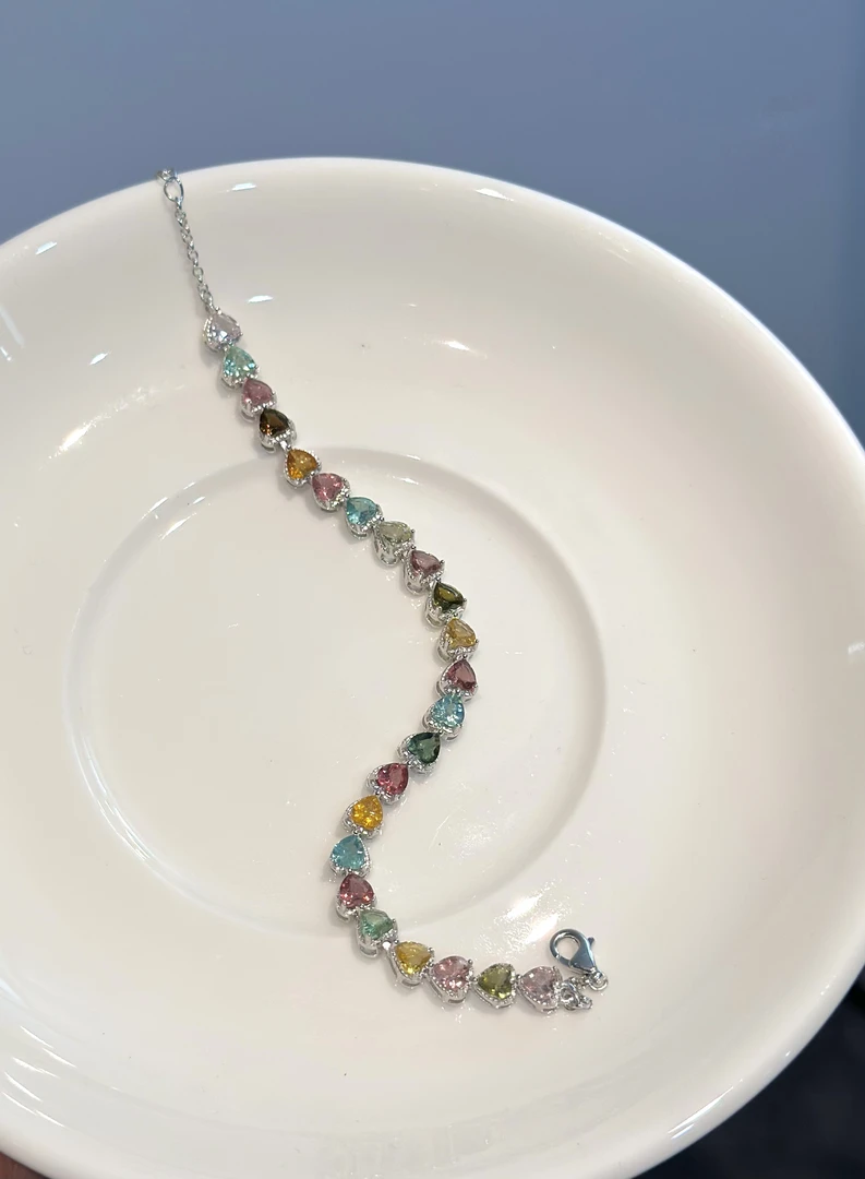 珠宝礼物【歪歪】碧玺手链*S925镶嵌(多样性发一）W9044