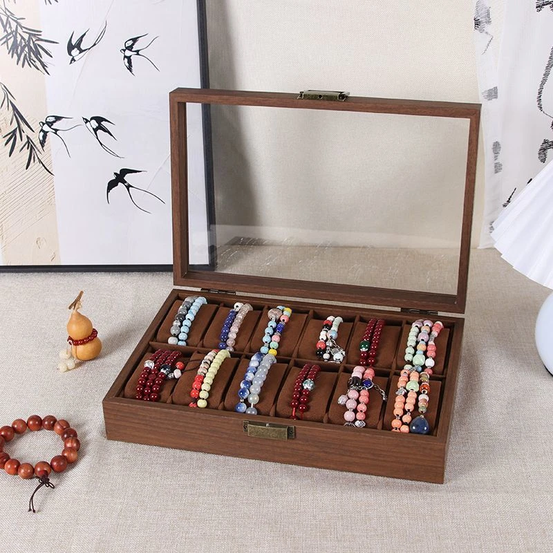 手串收纳盒新款高端水晶手链首饰盒手镯配饰佛珠透明文玩展示盒