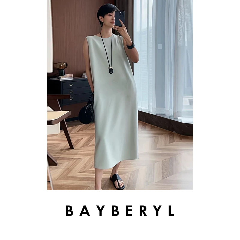 BAYBERYL老贝Row风裙*及简三醋圆领无袖背心连衣裙DR3C0625-5/21