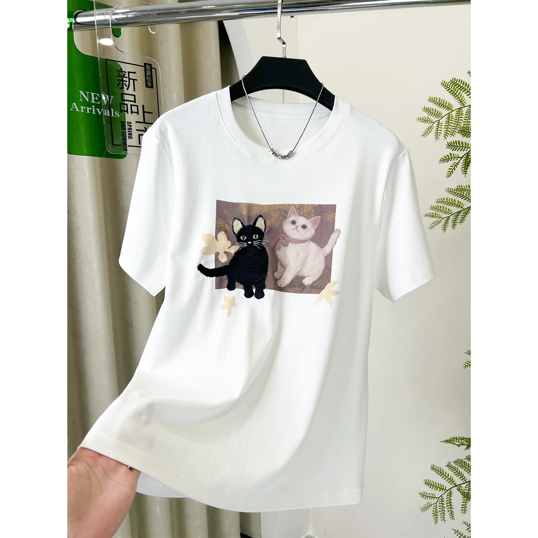 【KOBO】时尚百搭气质趣味萌宠印花上衣352375 运费补贴6-10