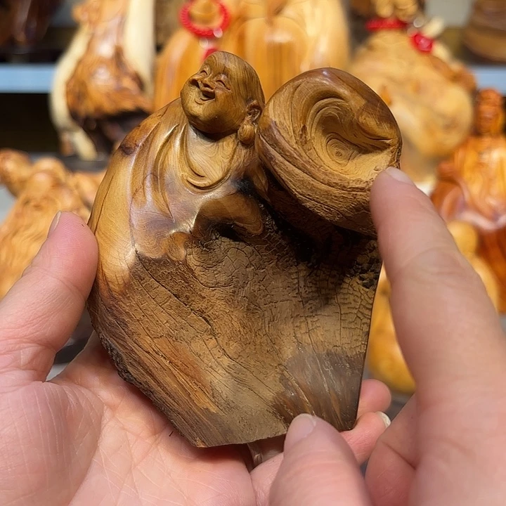 柏木太行崖柏弥勒佛