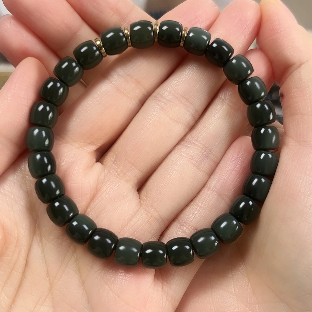 和田玉未镶嵌手串卡88直切珠宝级货头