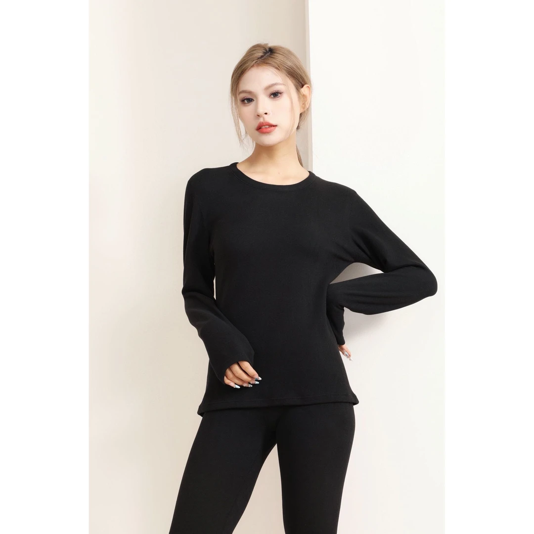 【8090暖居】冬款无痕修身圆领发热打底保暖衣套装NJ-DR0018