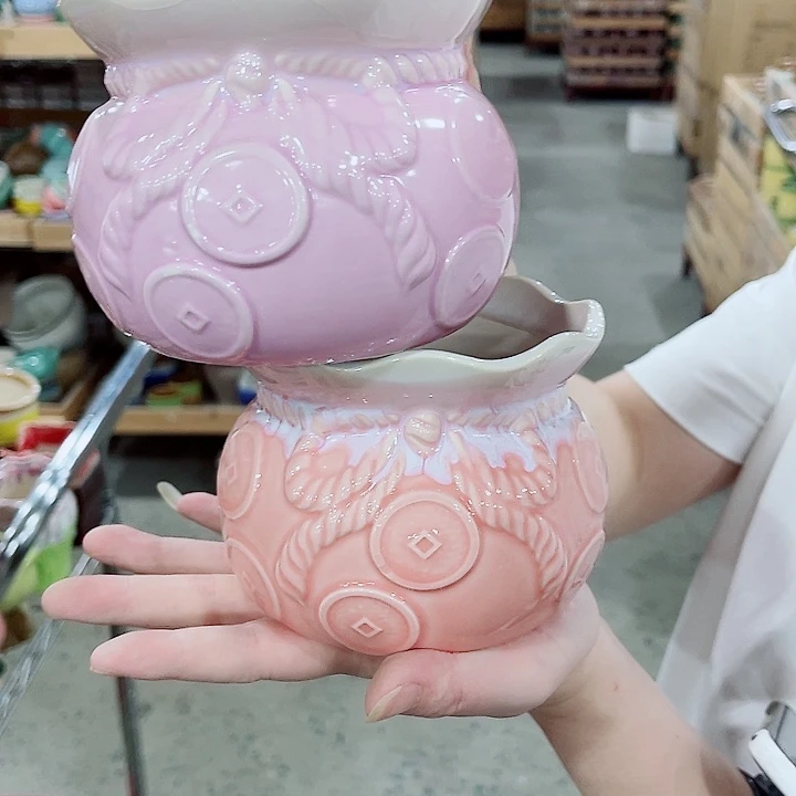 有孔，凑10元包邮陶瓷花盆发货！