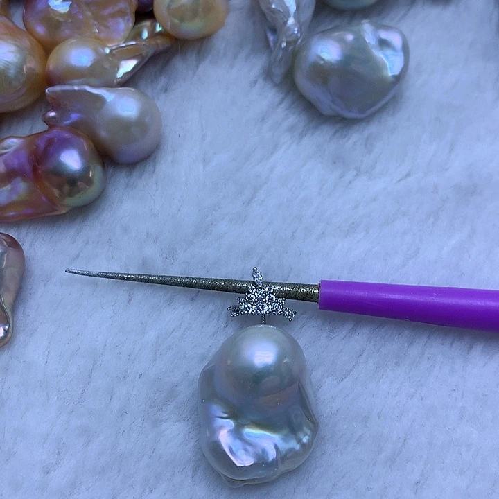 淡水珍珠耳饰银S925镶嵌