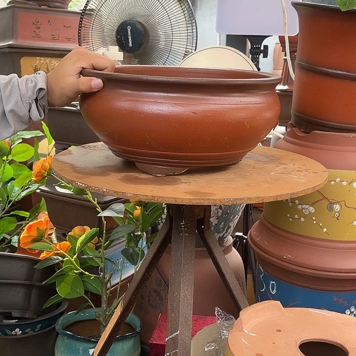 仿古鱼缸小花盆紫砂花盆
