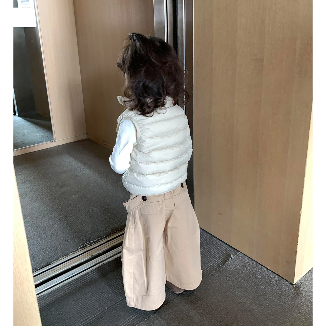 羽绒马甲女童冬2025新款儿童加厚保暖背心宝宝时髦90白鸭绒外套