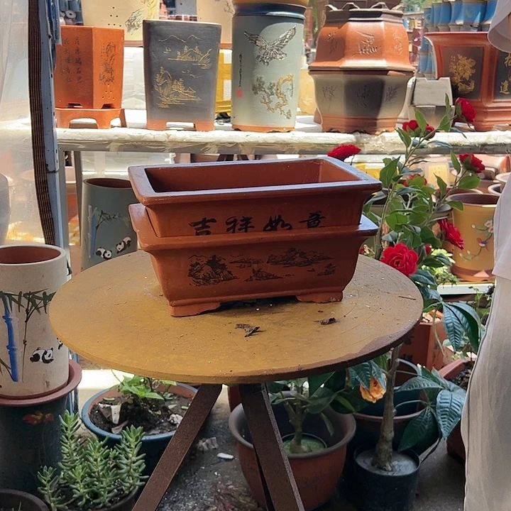 宜兴紫砂花盆花盆26+26红马槽