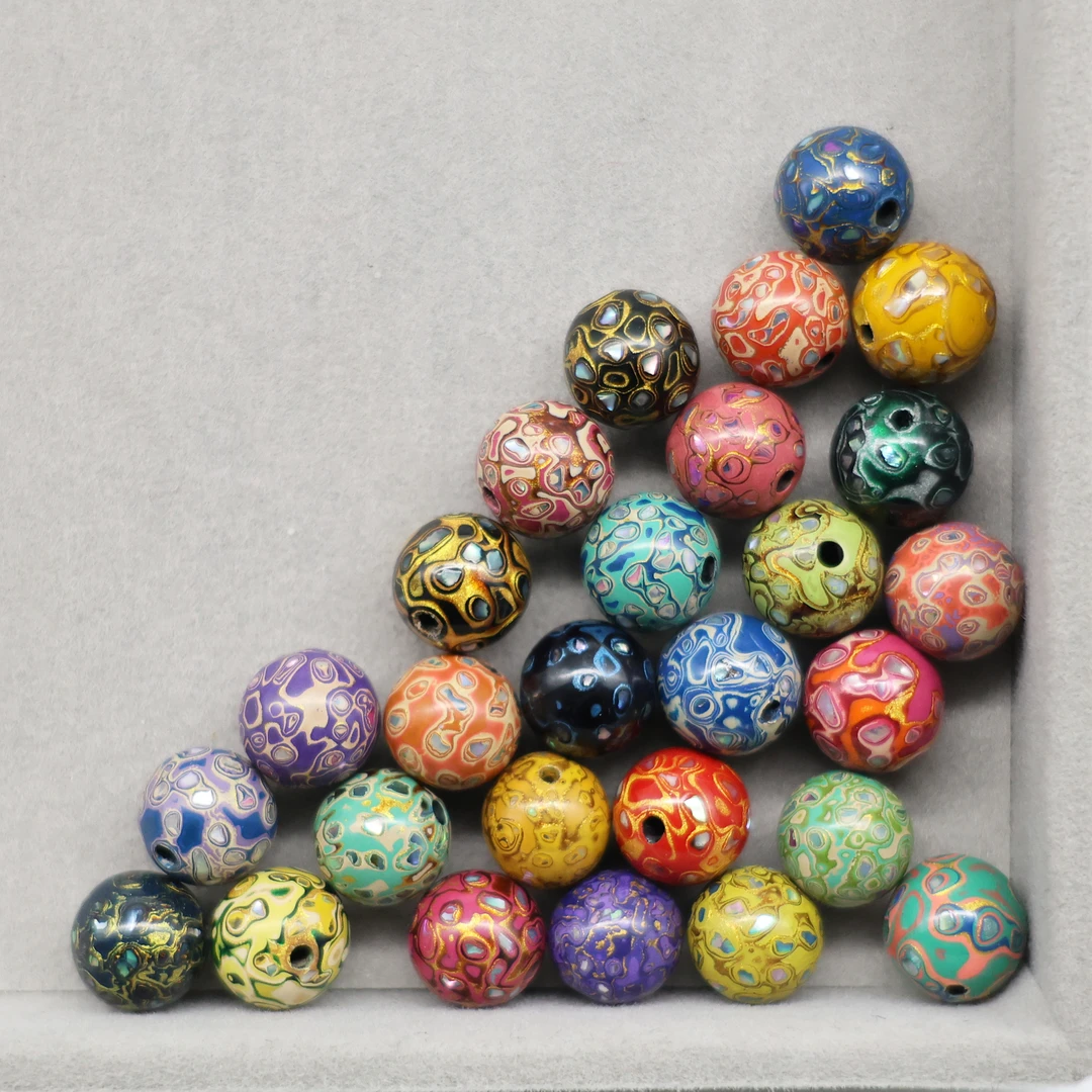 10mm大漆珠子单珠螺钿  手串配珠编绳配珠 漆珠手串配饰