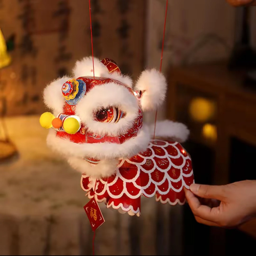 中秋醒狮灯笼手工DIY灯笼非遗灯笼