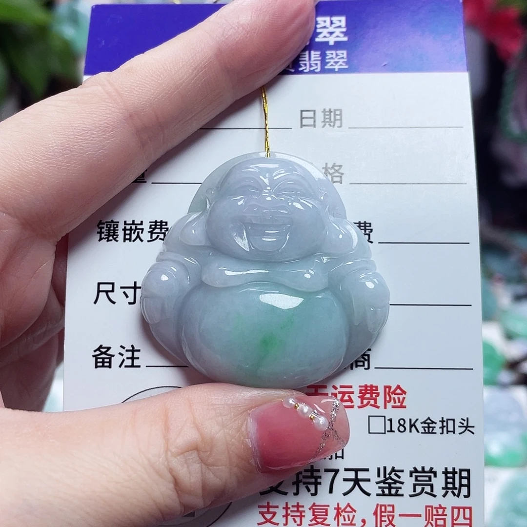 翡翠未镶嵌颈饰佛公16