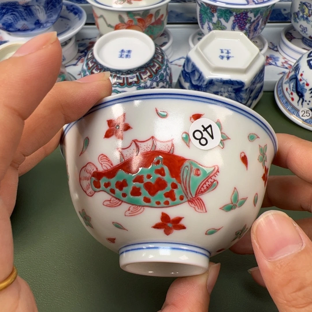 陶瓷景德镇纯手工纯手绘茶具木木48
