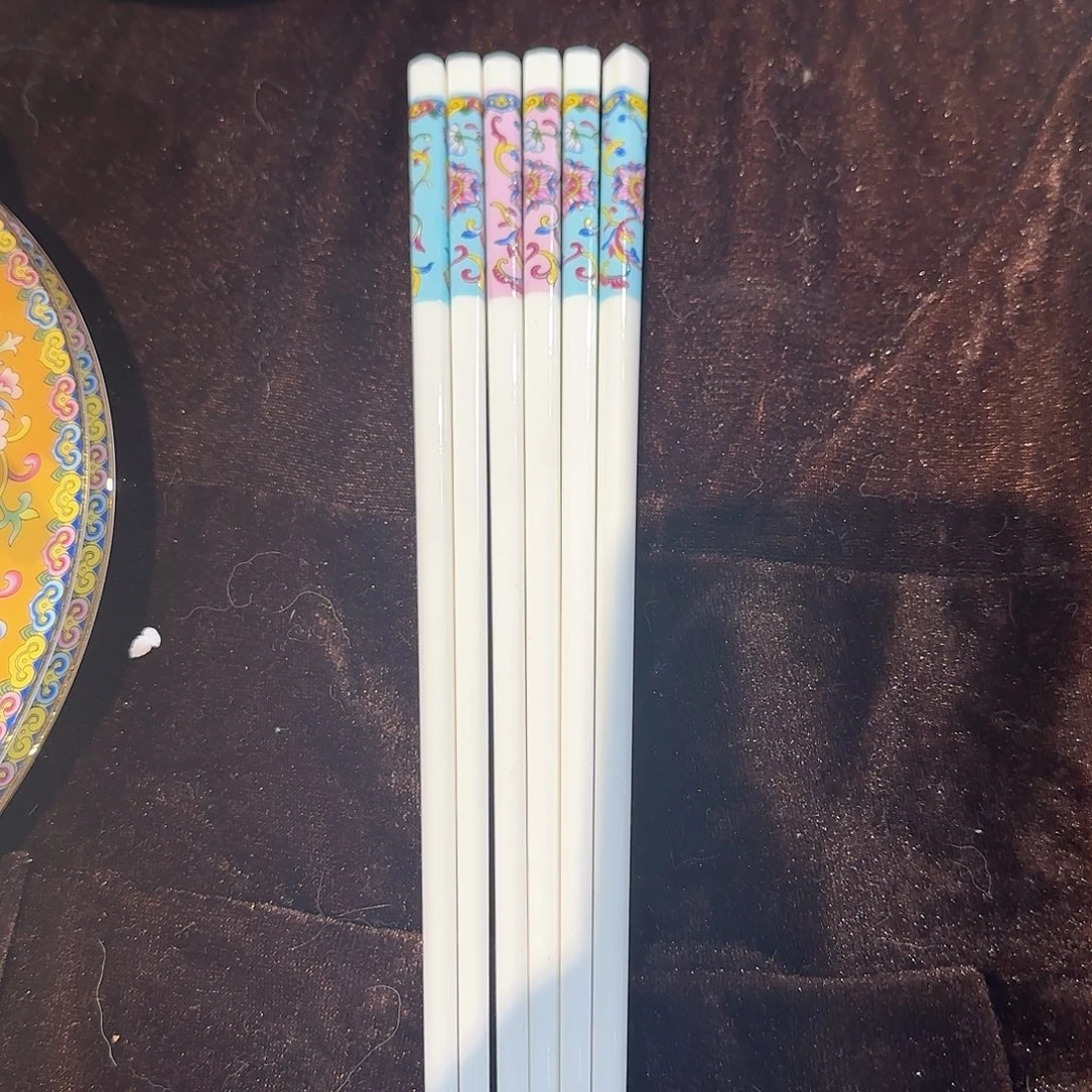 骨瓷骨瓷珐琅彩工艺3双