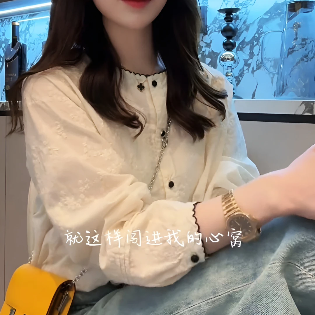 法式轻奢温柔气质长袖衬衫女2025春夏小香风时尚减龄休闲百搭上衣