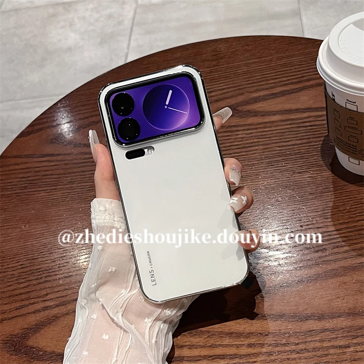 适用小米17pro max手机壳新款高级感简约纯色玻璃全包防摔保护壳