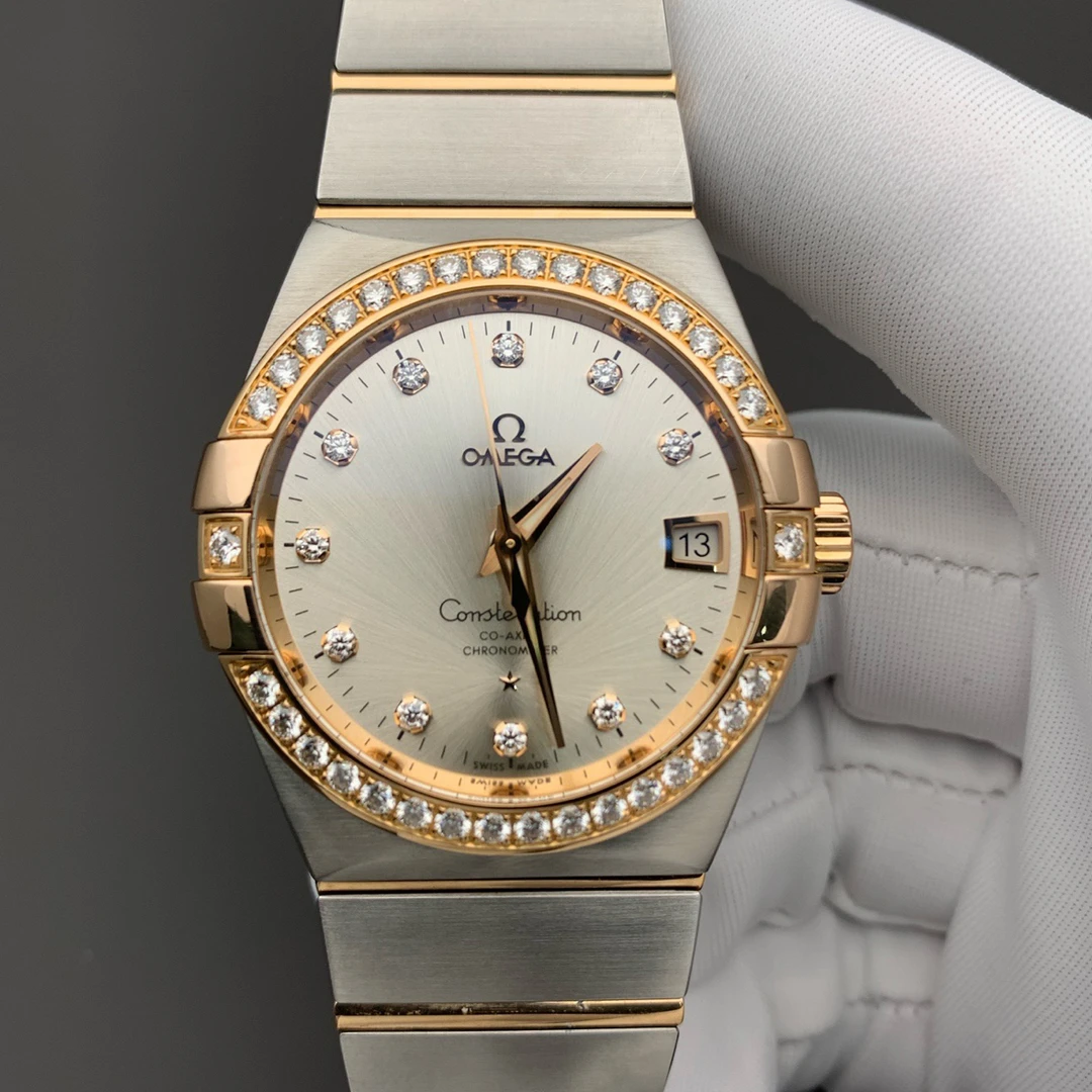 99新 Omega/欧米茄 星座系列｜原钻38表径｜间18k玫瑰金工价13万28