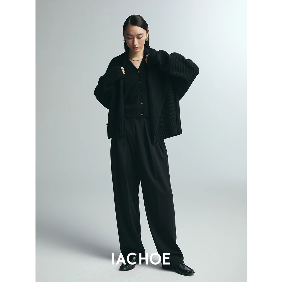 【七爷May专属】IACHOE廓形设计感通勤羊毛外套3461506001