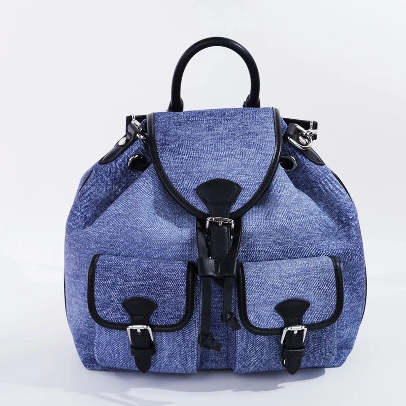 IME-F皮质仿牛仔双肩包