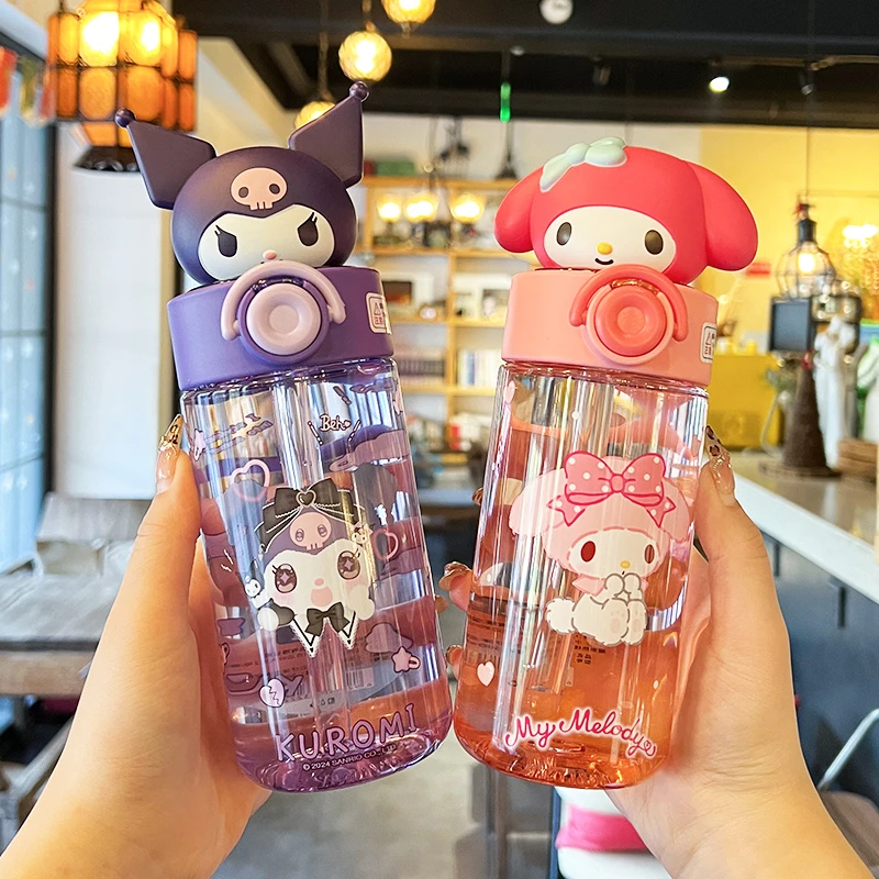 卡通可爱带吸管水杯女网红便携小学生幼儿园大容量水杯子防漏防摔