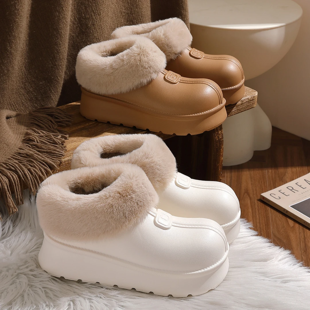 高帮防水棉拖鞋女款冬季2025新款厚底防滑加绒保暖包跟棉鞋女外穿