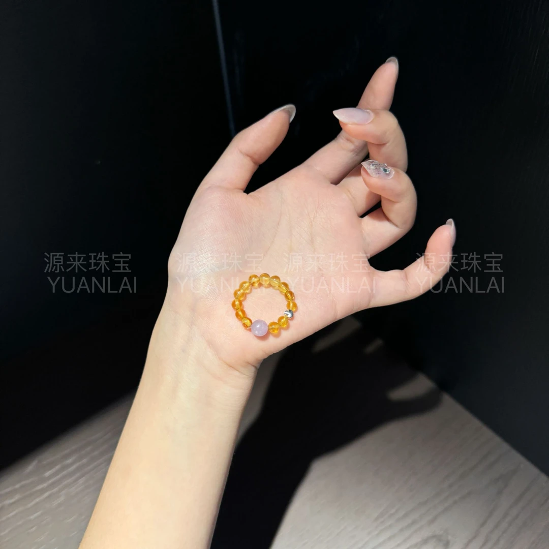 源源手作*金露凝紫戒圈E