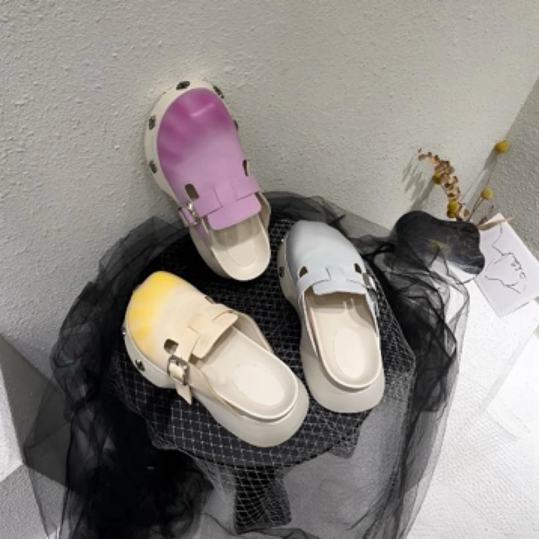 2025春夏小众设计包头极简风设计感懒人一脚蹬拖鞋