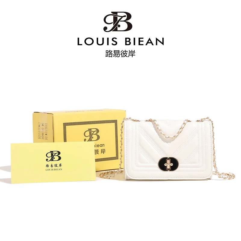 Louis biean路易彼岸小香风菱格链条包手提单肩斜挎包新款8019白