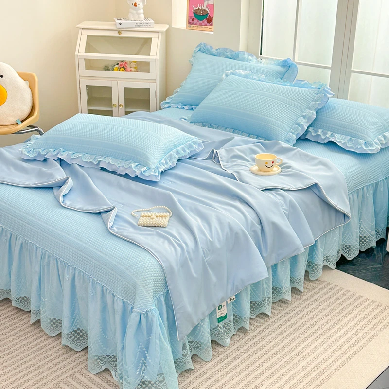 【软凉席夏凉被四件套】凉席冰丝席夏天专用2025新款100%冰丝软凉席