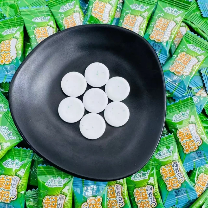 欢乐猴起泡糖硬糖儿童零食喜糖糖果水果糖0蔗糖+益生元压片糖