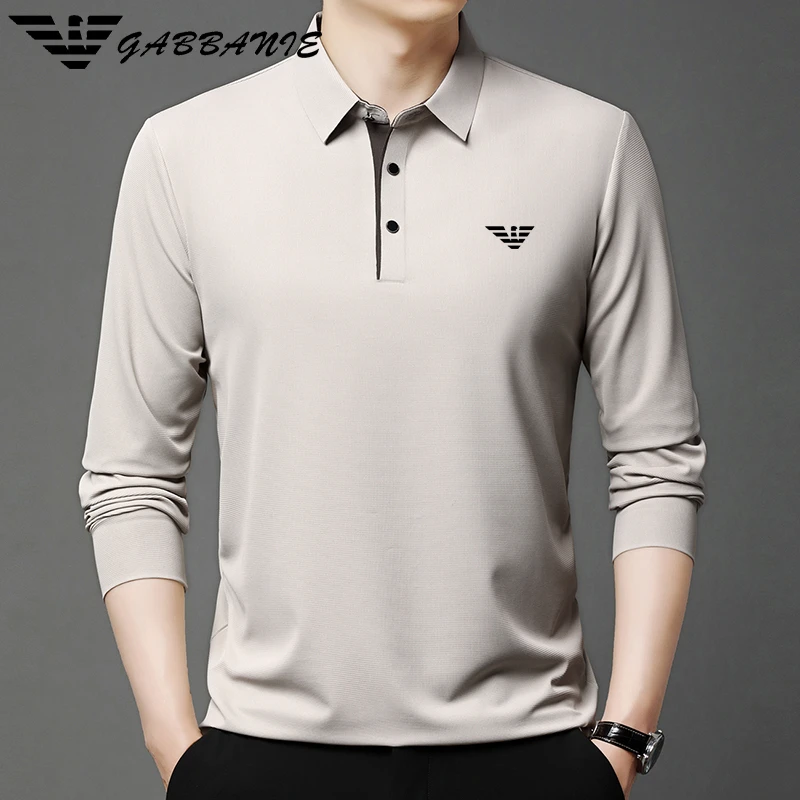 轻奢正品春季新款男士长袖polo衫高档时尚商务百搭品牌男装T恤潮