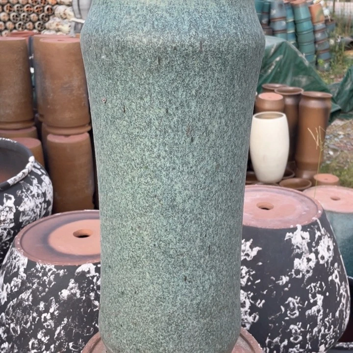 紫砂花盆高46口18绿色正品