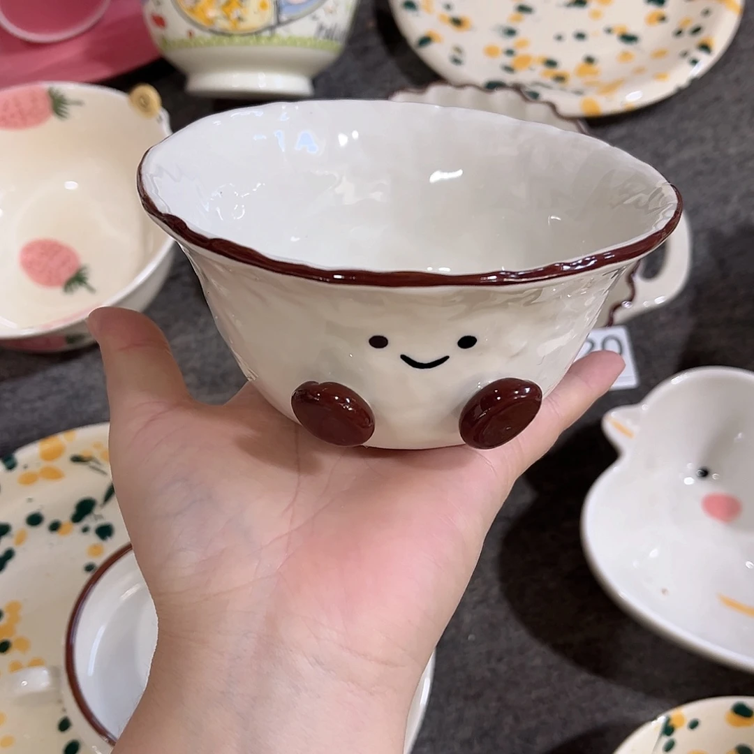 爆款可爱豆豆5寸陶瓷餐具
