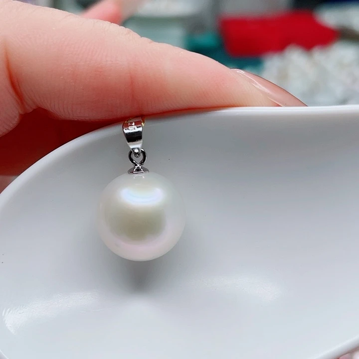 吊坠(不含链)银S925镶嵌淡水珍珠