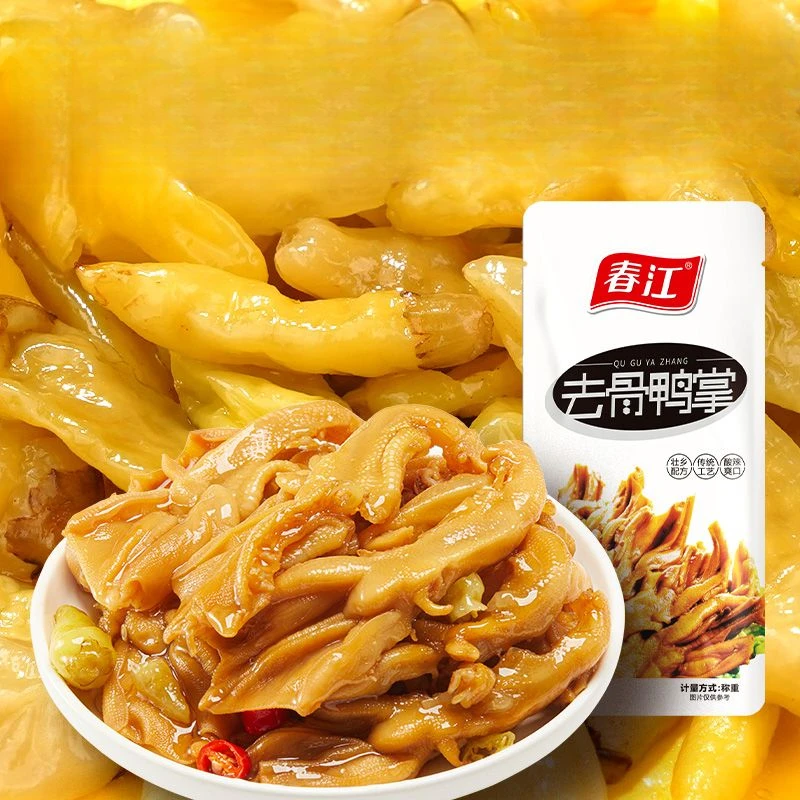 春江泡椒去骨鸭掌脱骨鸭爪无骨鸭肉网红零食休闲即食品批发